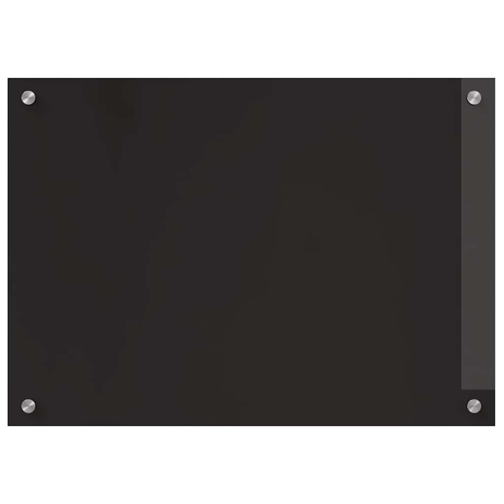 Kitchen Backsplash Black 70 x 50 cm Tempered Glass